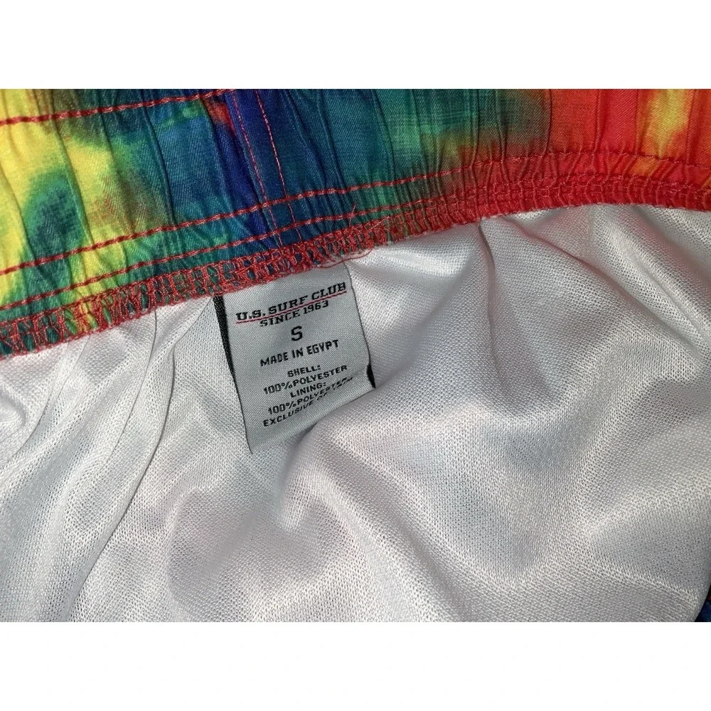 NWT Men's U.S.‎ Surf Club Oahu, Hawaii Tie Dyed Lined Swim Trunks - Small